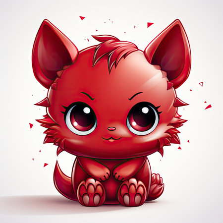 Kawaii Baby devil on white backgroundの素材