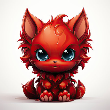 Kawaii Baby devil on white backgroundの素材