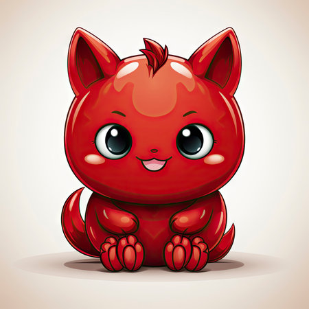 Kawaii Baby devil on white backgroundの素材