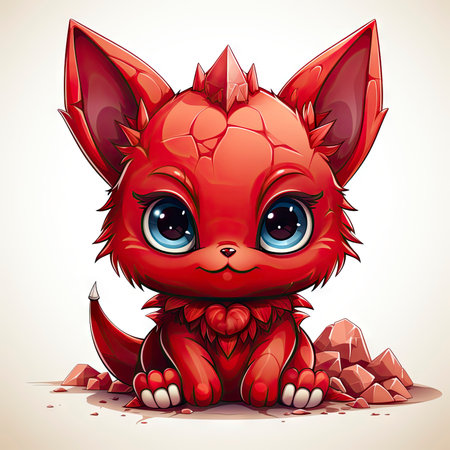 Kawaii Baby devil on white backgroundの素材