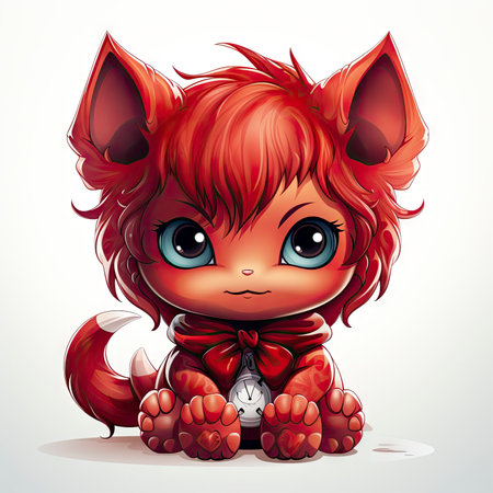 Kawaii Baby devil on white backgroundの素材