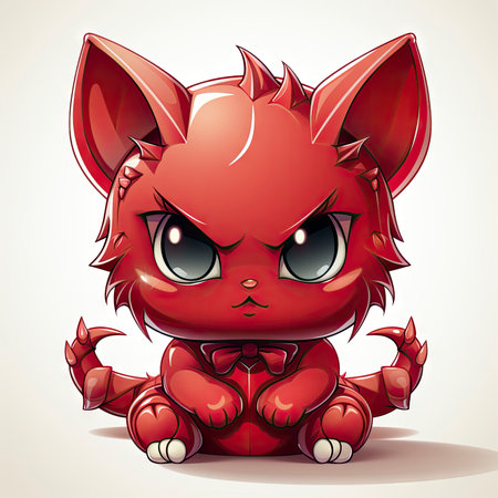 Kawaii Baby devil on white backgroundの素材