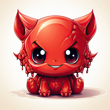 Kawaii Baby devil on white backgroundの素材