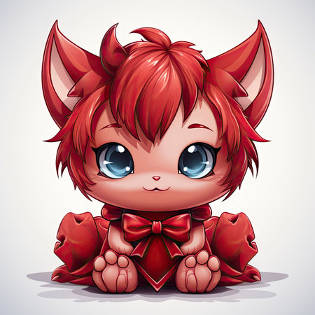 Kawaii Baby devil on white backgroundの素材