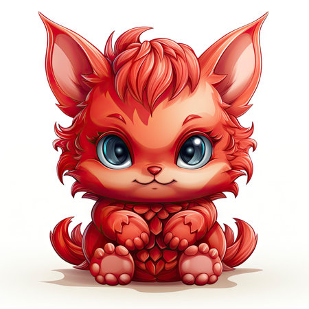 Kawaii Baby devil on white backgroundの素材