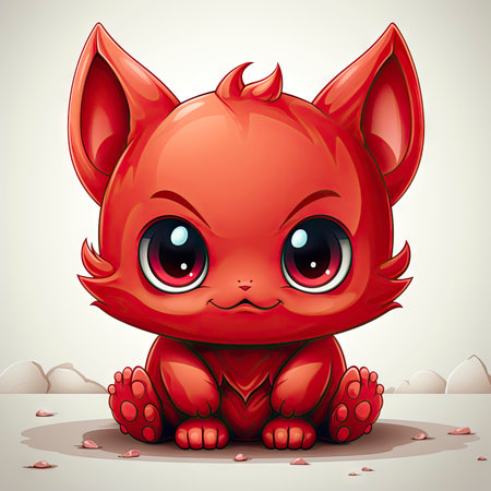 Kawaii Baby devil on white backgroundの素材
