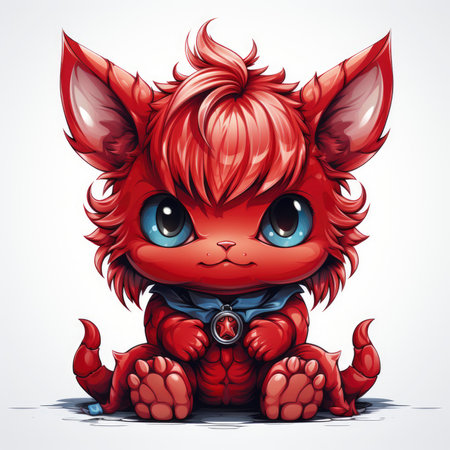 Kawaii Baby devil on white backgroundの素材