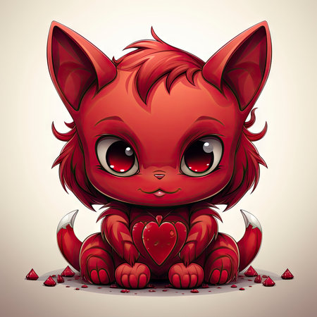 Kawaii Baby devil on white backgroundの素材