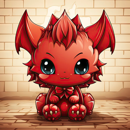 Kawaii Baby devil on white backgroundの素材