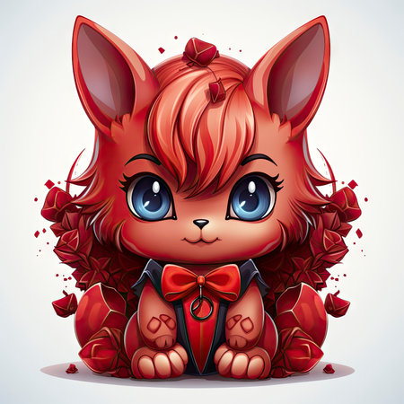 Kawaii Baby devil on white backgroundの素材