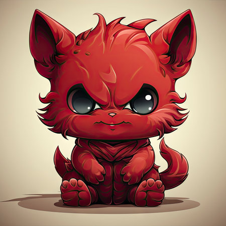 Kawaii Baby devil on white backgroundの素材