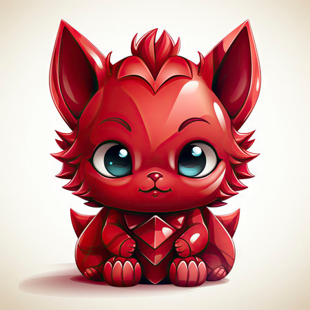 Kawaii Baby devil on white backgroundの素材