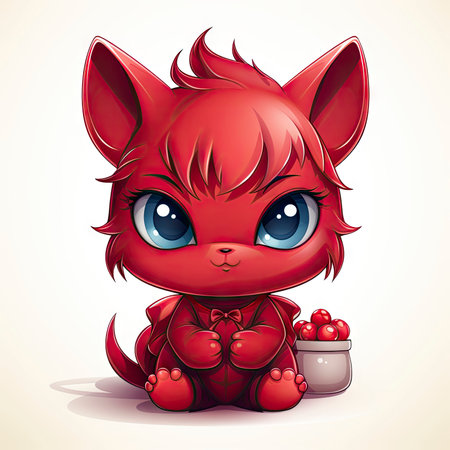 Kawaii Baby devil on white backgroundの素材