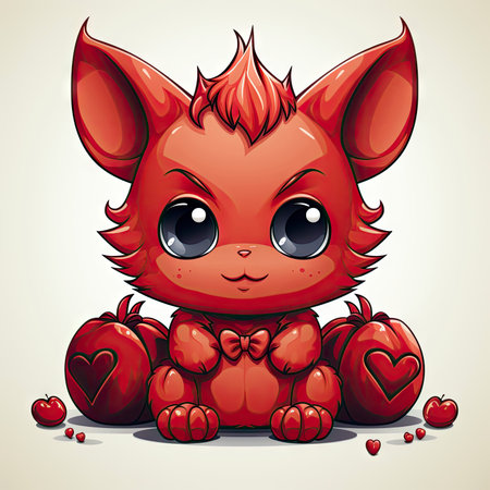 Kawaii Baby devil on white backgroundの素材