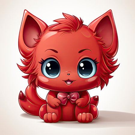 Kawaii Baby devil on white backgroundの素材