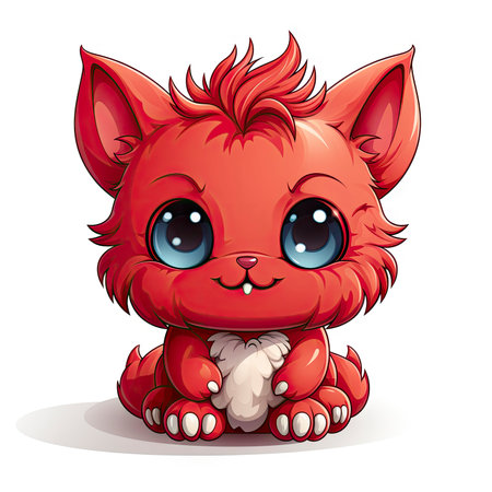 Kawaii Baby devil on white backgroundの素材