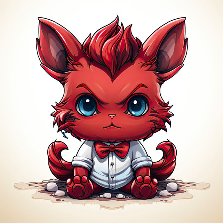 Kawaii Baby devil on white backgroundの素材
