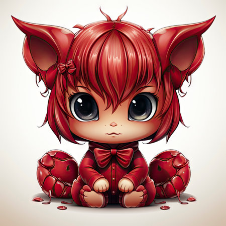 Kawaii Baby devil on white backgroundの素材