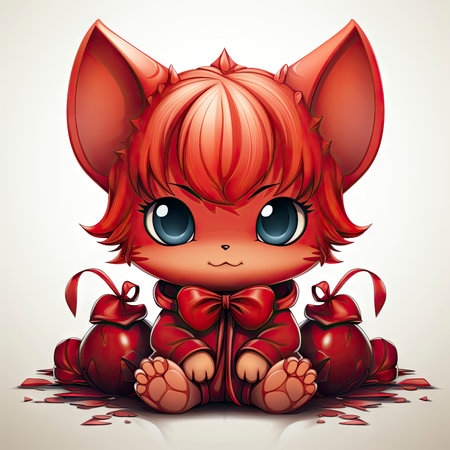 Kawaii Baby devil on white backgroundの素材