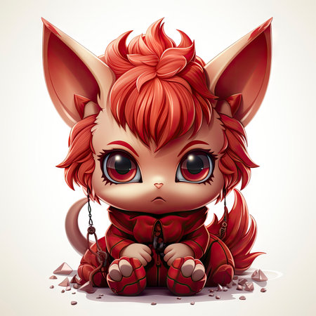Kawaii Baby devil on white backgroundの素材