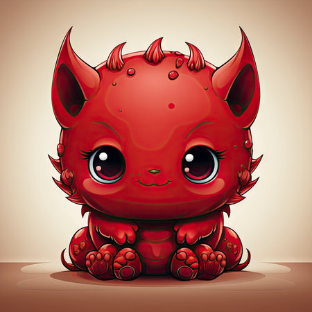 Kawaii Baby devil on white backgroundの素材