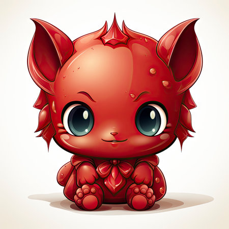 Kawaii Baby devil on white backgroundの素材
