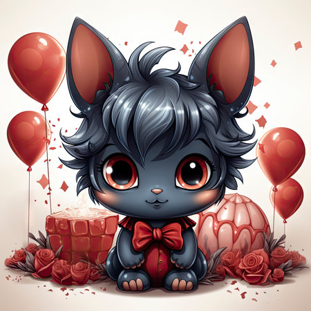 Kawaii Baby devil on white backgroundの素材
