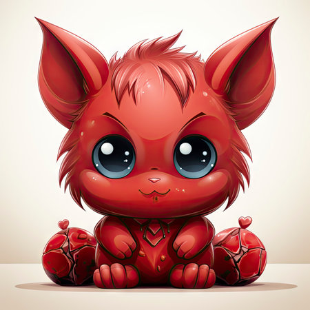 Kawaii Baby devil on white backgroundの素材