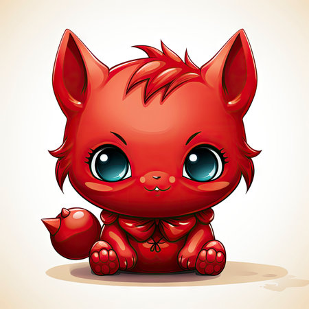 Kawaii Baby devil on white backgroundの素材