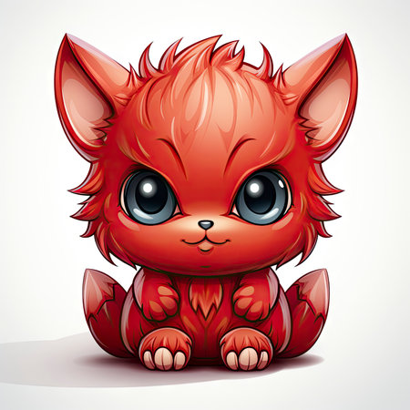 Kawaii Baby devil on white backgroundの素材