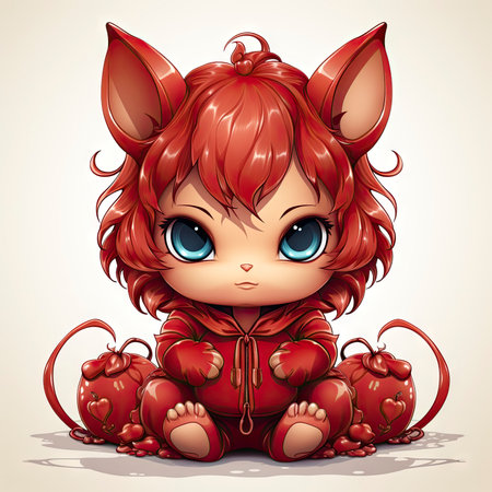 Kawaii Baby devil on white backgroundの素材
