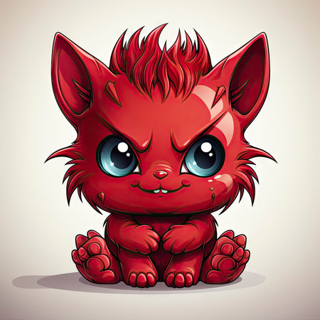 Kawaii Baby devil on white backgroundの素材
