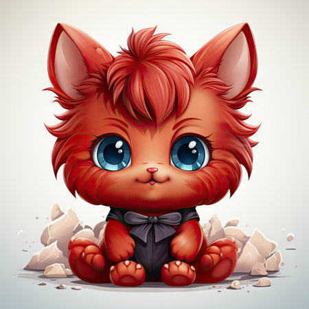 Kawaii Baby devil on white backgroundの素材