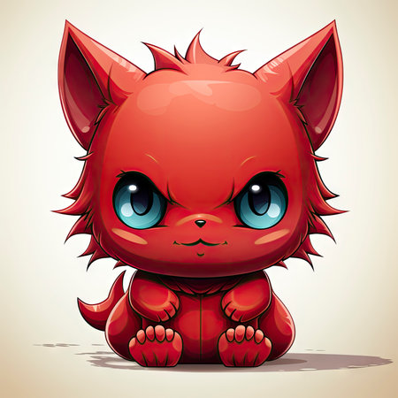 Kawaii Baby devil on white backgroundの素材