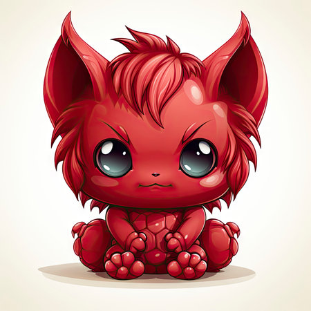 Kawaii Baby devil on white backgroundの素材