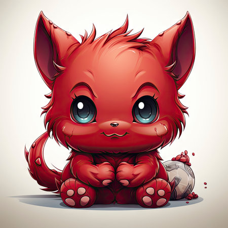 Kawaii Baby devil on white backgroundの素材