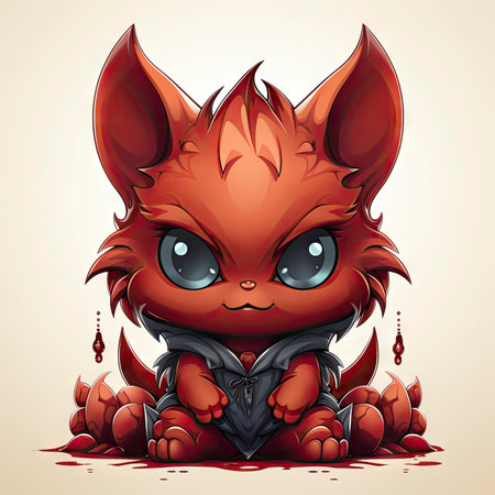 Kawaii Baby devil on white backgroundの素材