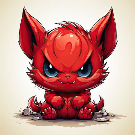 Kawaii Baby devil on white backgroundの素材