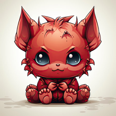 Kawaii Baby devil on white backgroundの素材