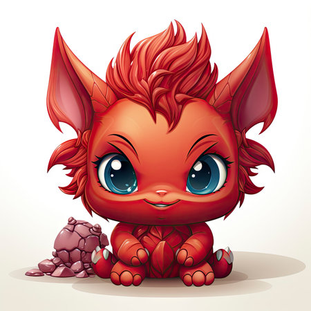Kawaii Baby devil on white backgroundの素材