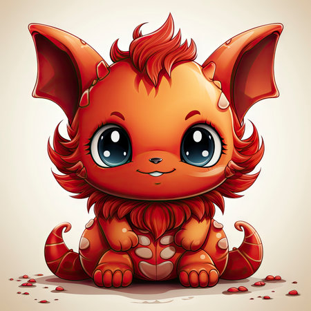 Kawaii Baby devil on white backgroundの素材