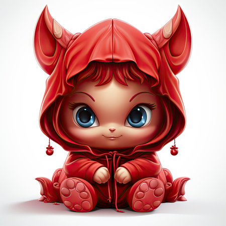 Kawaii Baby devil on white backgroundの素材