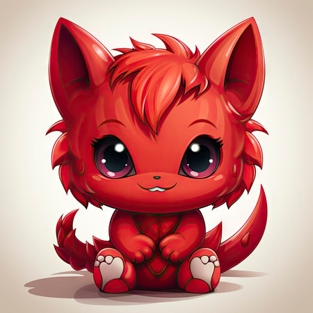 Kawaii Baby devil on white backgroundの素材