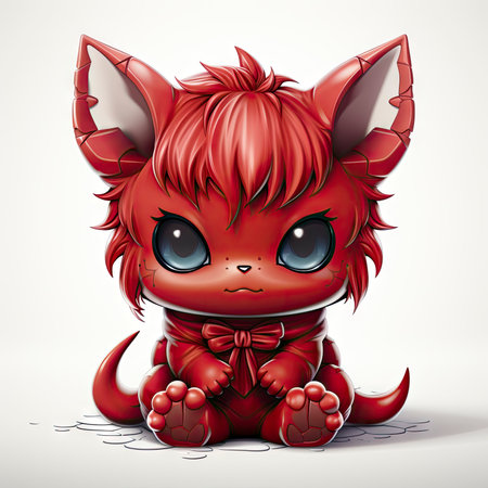 Kawaii Baby devil on white backgroundの素材