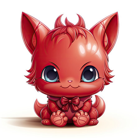 Kawaii Baby devil on white backgroundの素材