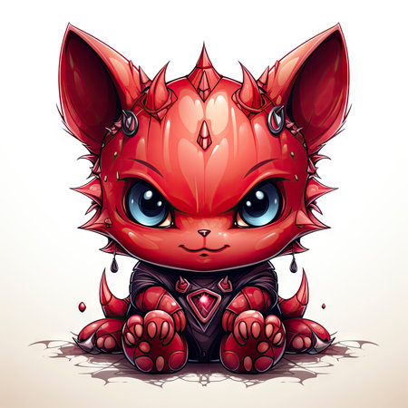 Kawaii Baby devil on white backgroundの素材