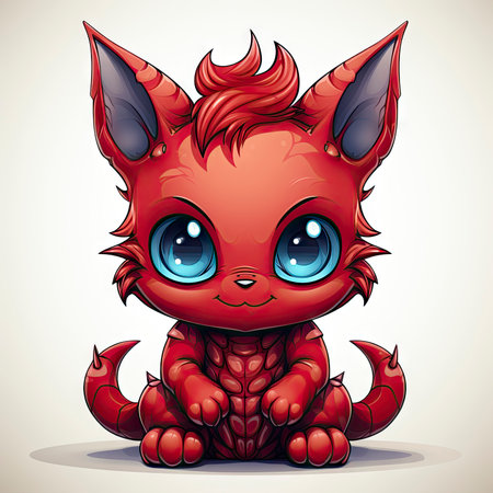 Kawaii Baby devil on white backgroundの素材