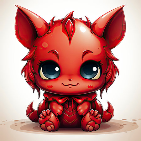 Kawaii Baby devil on white backgroundの素材
