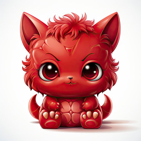 Kawaii Baby devil on white backgroundの素材