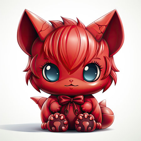 Kawaii Baby devil on white backgroundの素材